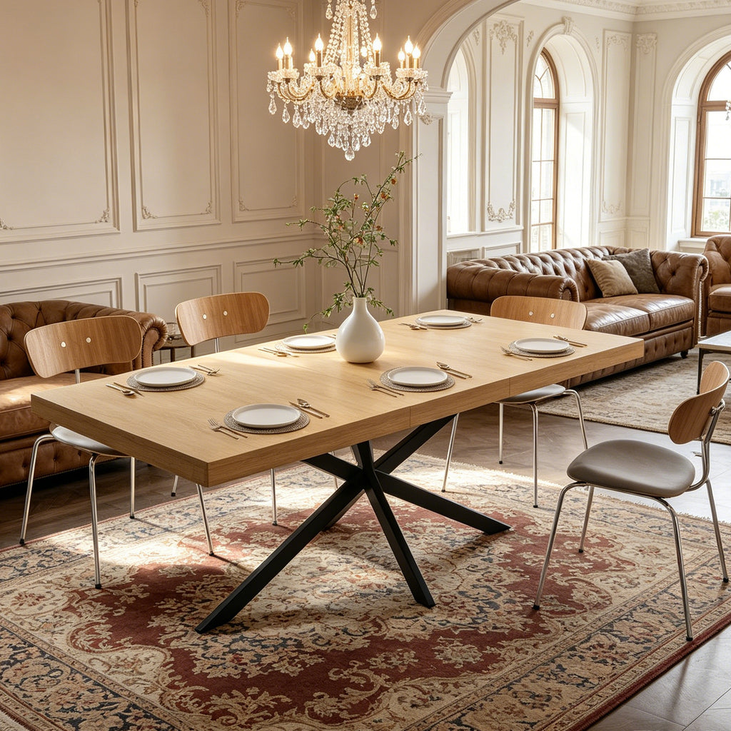 Extendable Dining Table with Hidden Storage – 55–71 Inch — [variant:W3679P437341] Natural image 6