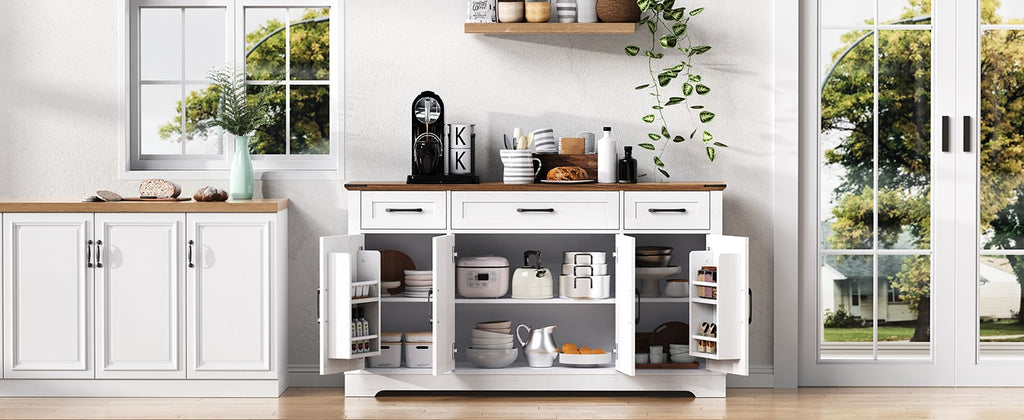 [variant:N853P444963W] 55-Inch Farmhouse Buffet Cabinet with Drawers image 13