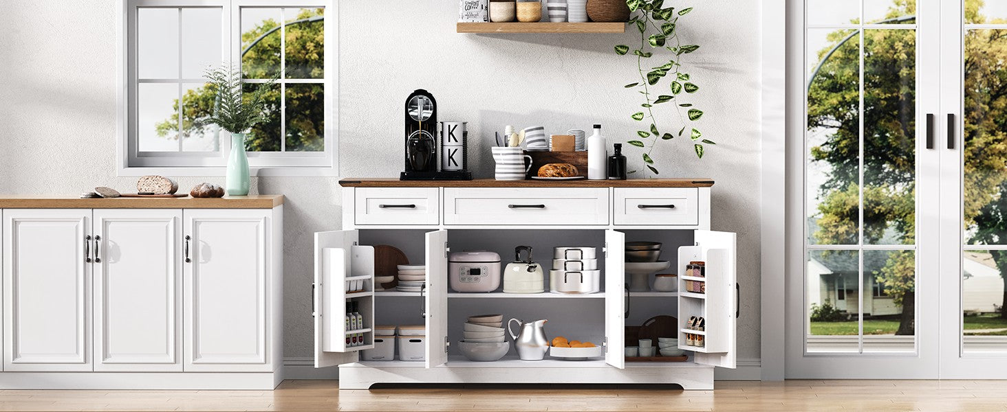 [variant:N853P444963W] 55-Inch Farmhouse Buffet Cabinet with Drawers image 13