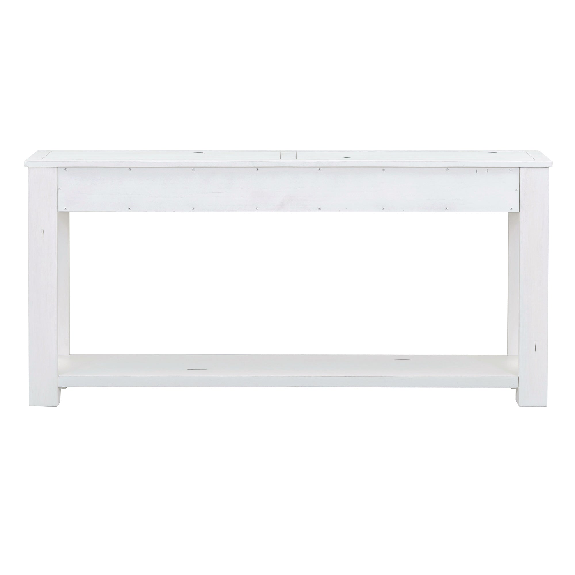 [variant:N852P245606K] Console Table with Drawers & Bottom Shelf – Antique White image 5