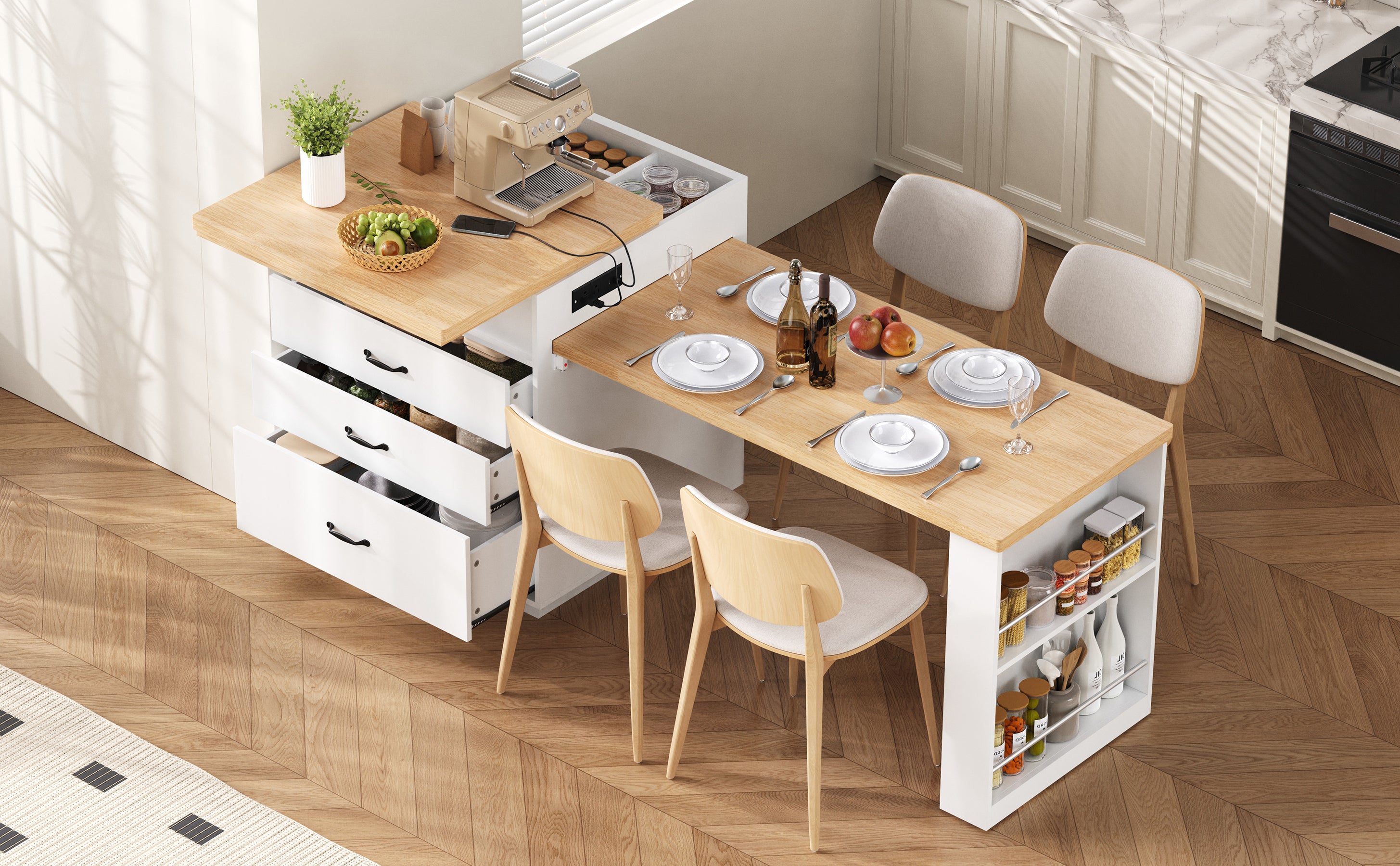 [variant:XW000036AAD-CA] Creamy White,Walnut image 4
