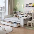 [variant:N854S426390K] Full Daybed with Storage, Drawers & Study Desk – Antique White image 1
