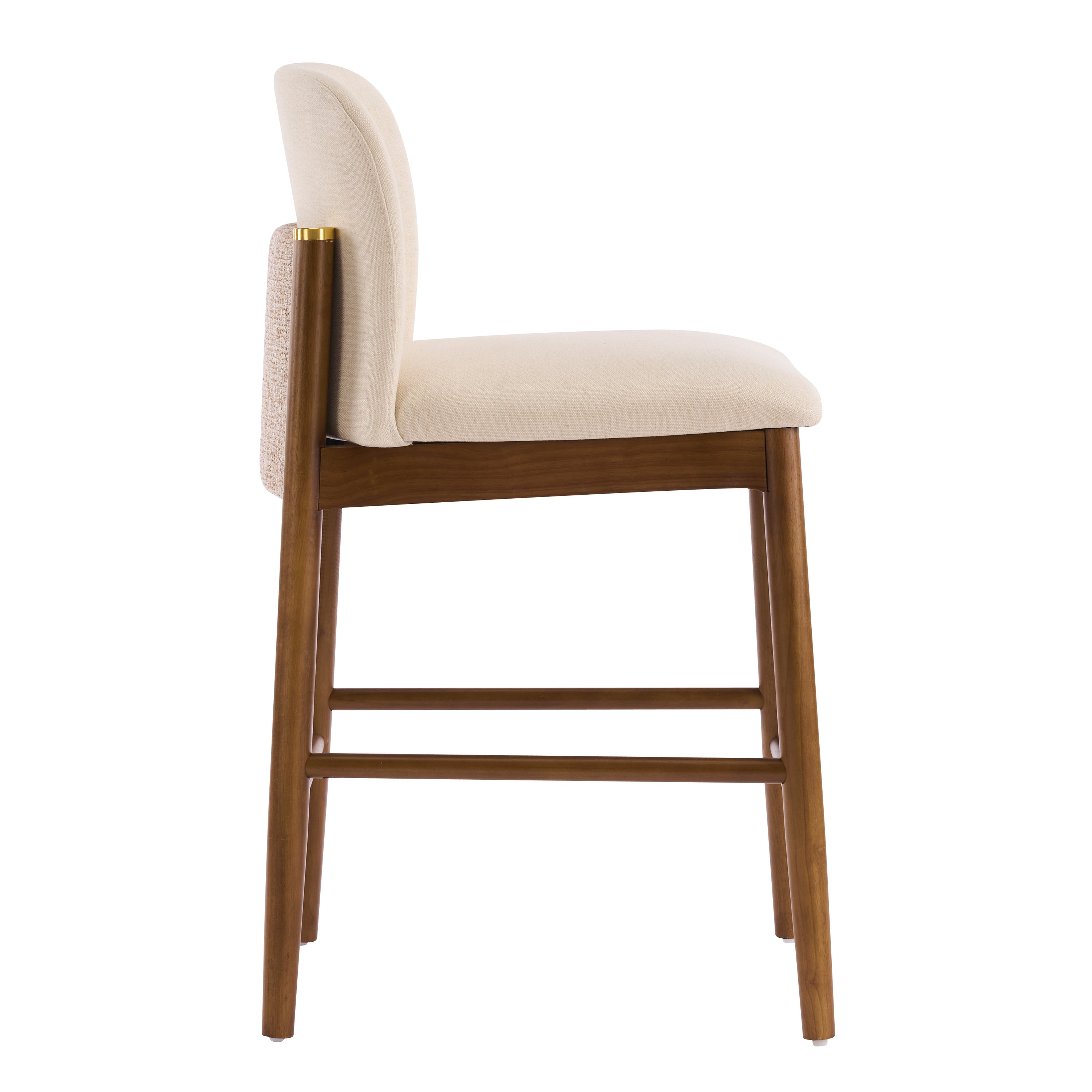 Upholstered Walnut Counter Stools – Sets of 2 or 4 — [variant:N897P439494W] Beige,Walnut image 8