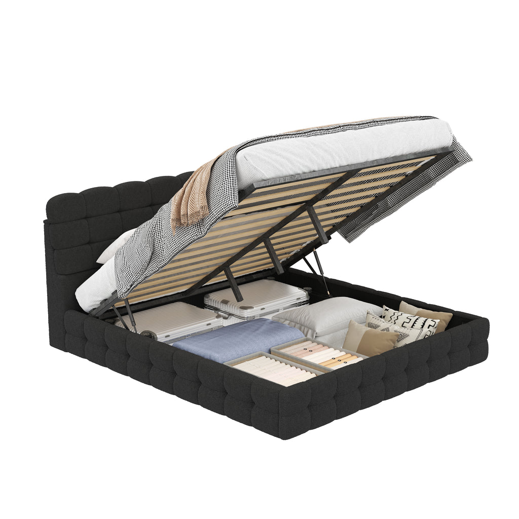 [variant:HS451572AAB] Queen Hydraulic Lift Storage Bed – Black image 16