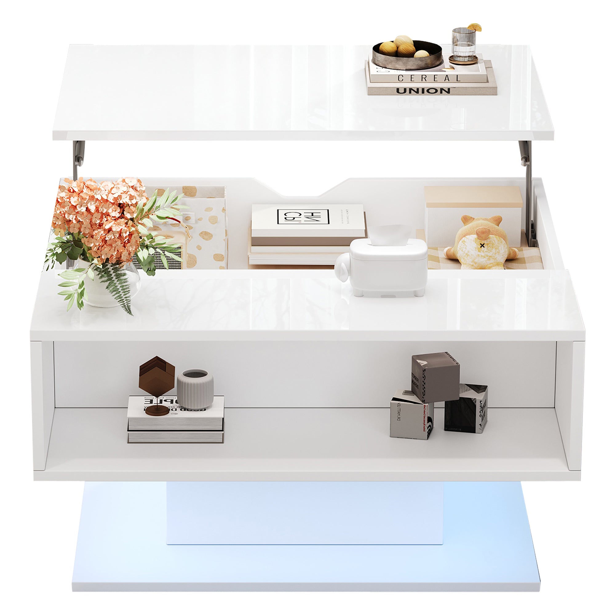 [variant:N892P428789W] High-Gloss Hydraulic Lift Coffee Table with Storage image 6