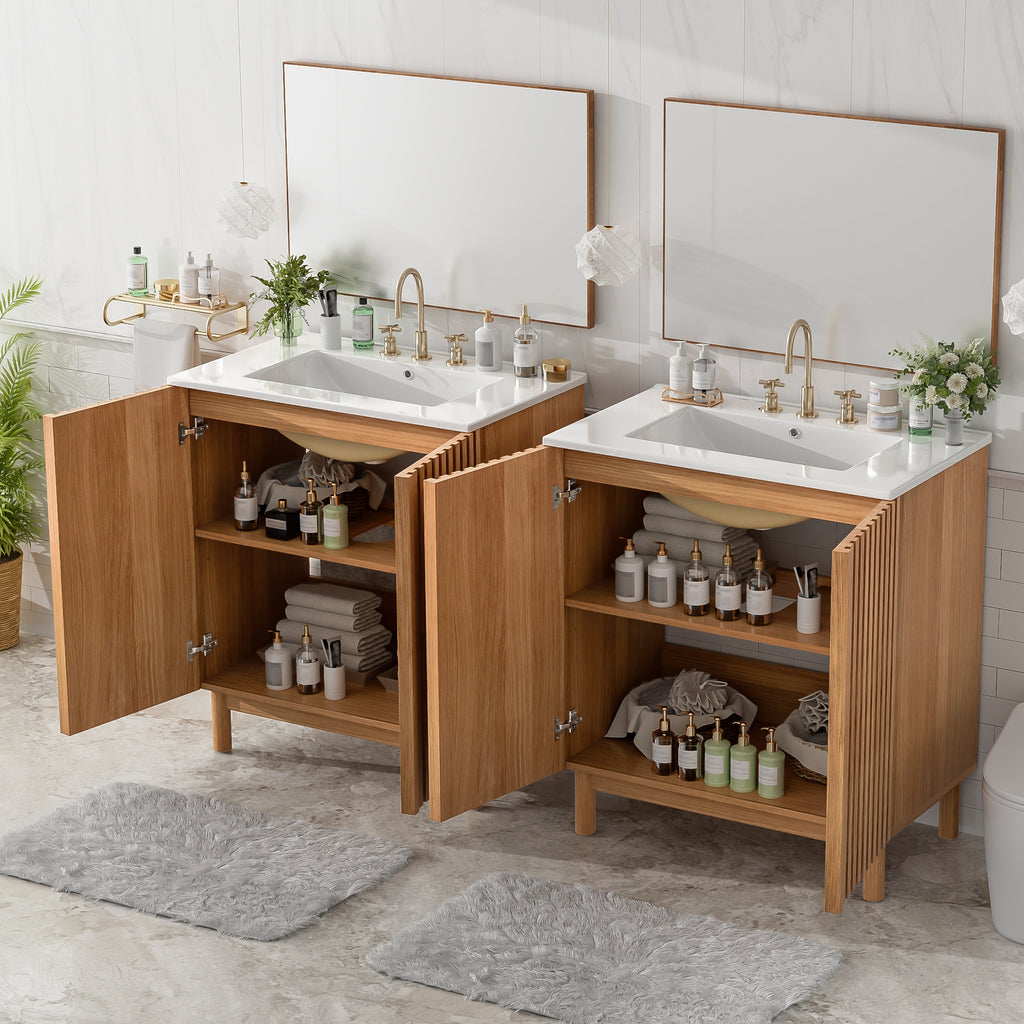 [variant:N848P000012O] Traditional Bathroom Vanity with Ceramic Sink – 59.8-Inch image 3