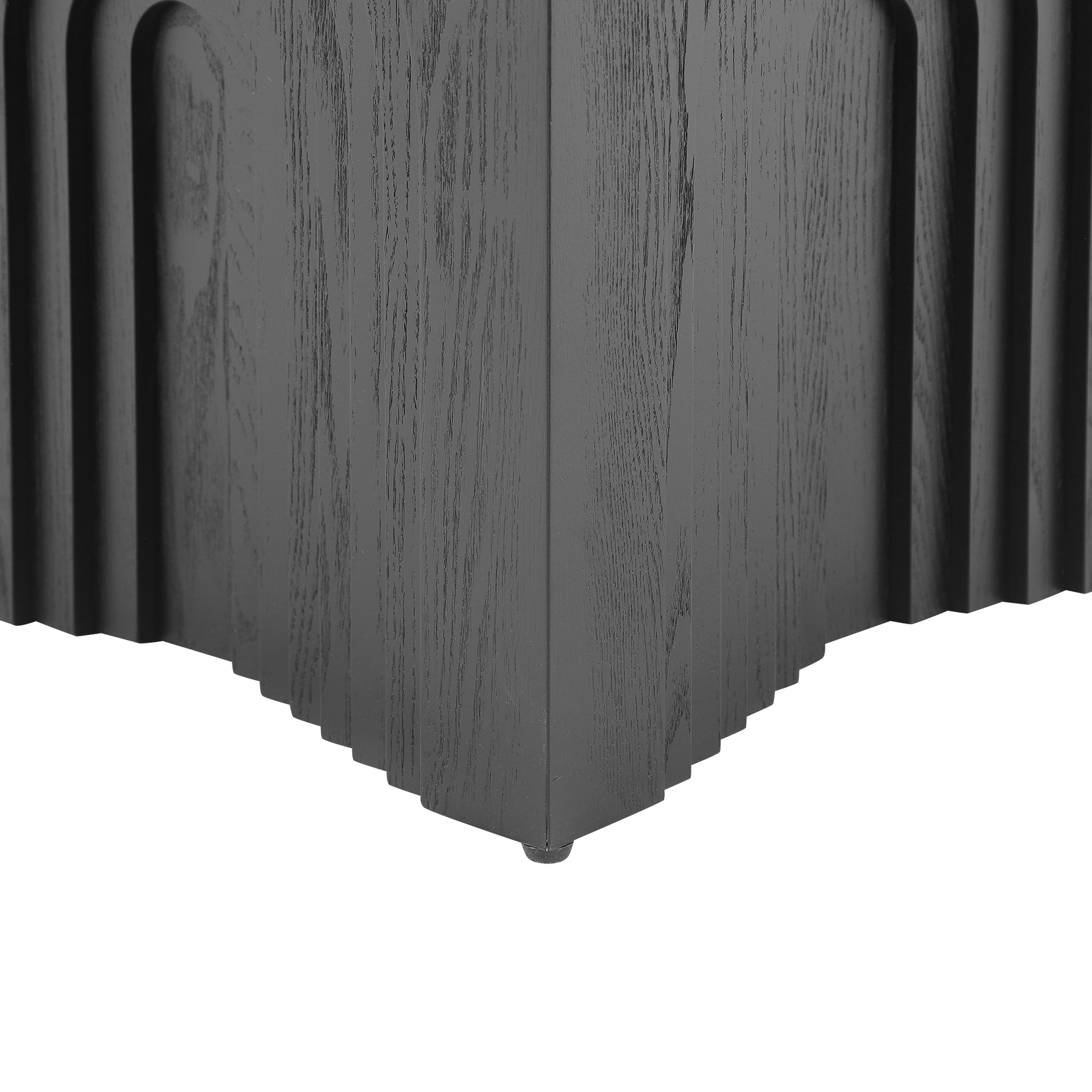 Round Wood End Table — [variant:N876P386371B] Black image 11