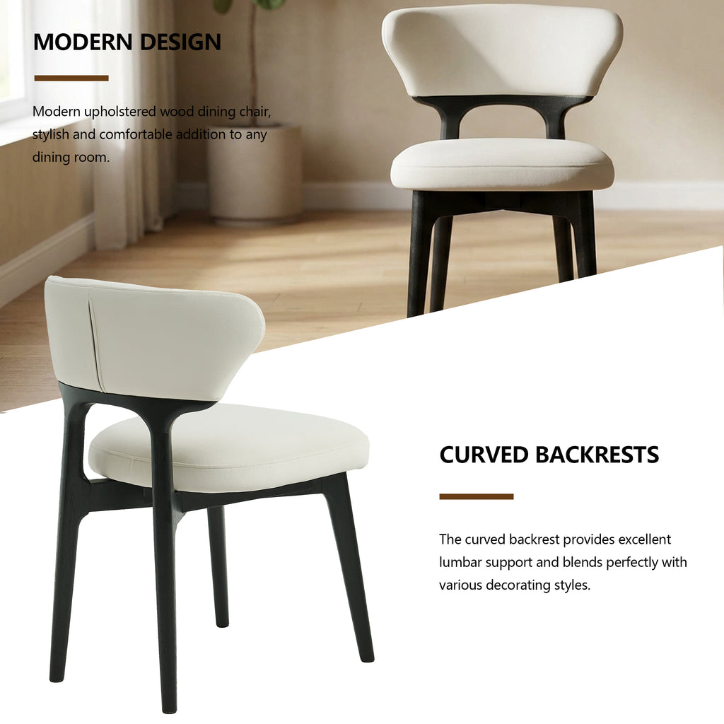 [variant:N876P312810A] Set of 2 Black Upholstered Solid Wood Dining Chairs image 2