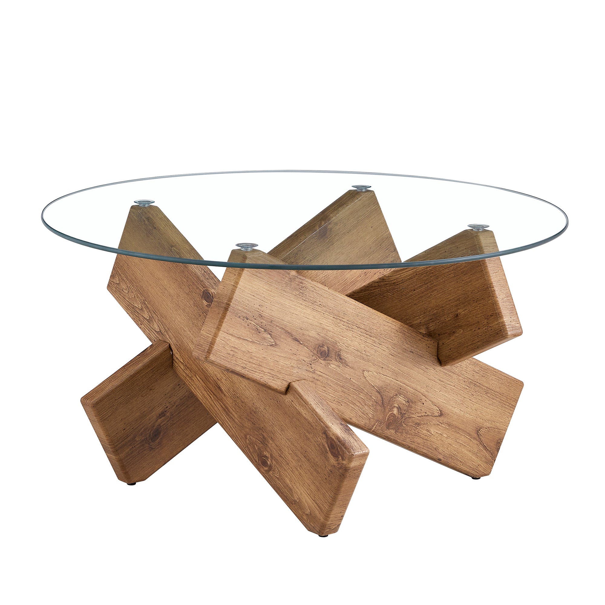 [variant:W3806P404750] 33.4-Inch Round Tempered Glass Coffee Table image 19