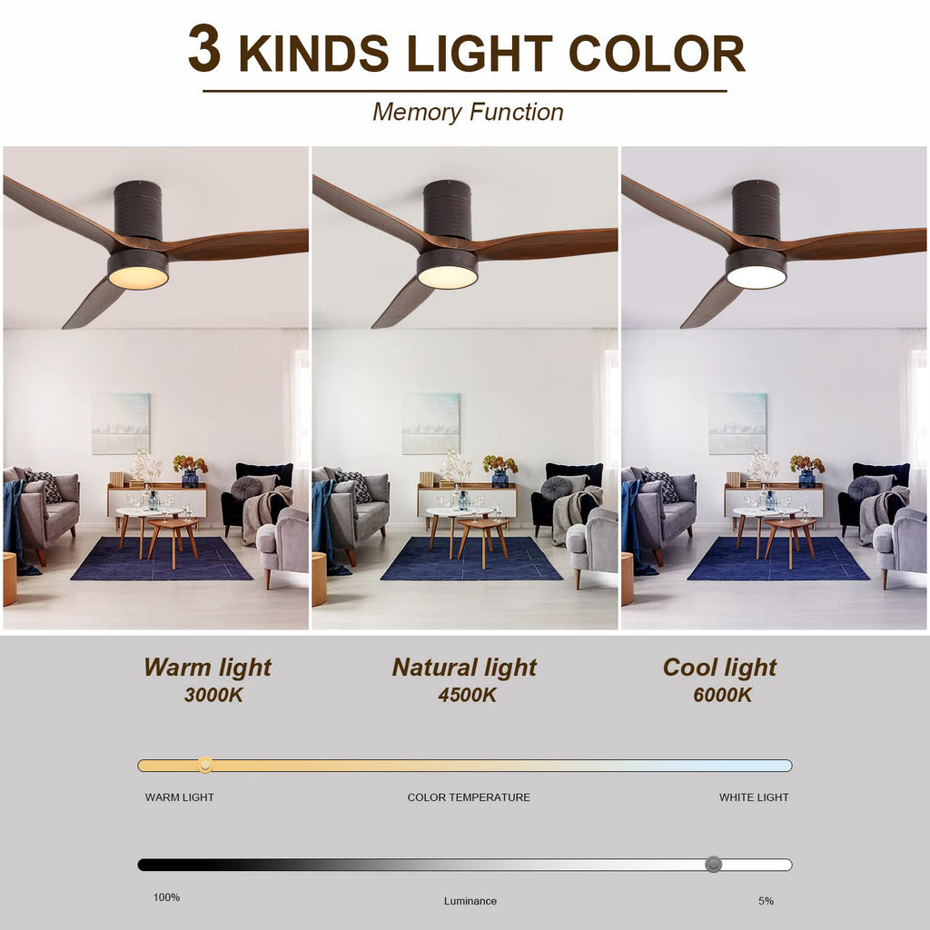 [variant:W5691P515044] Solid Wood Blade Ceiling Fan with Light – 52-Inch image 6