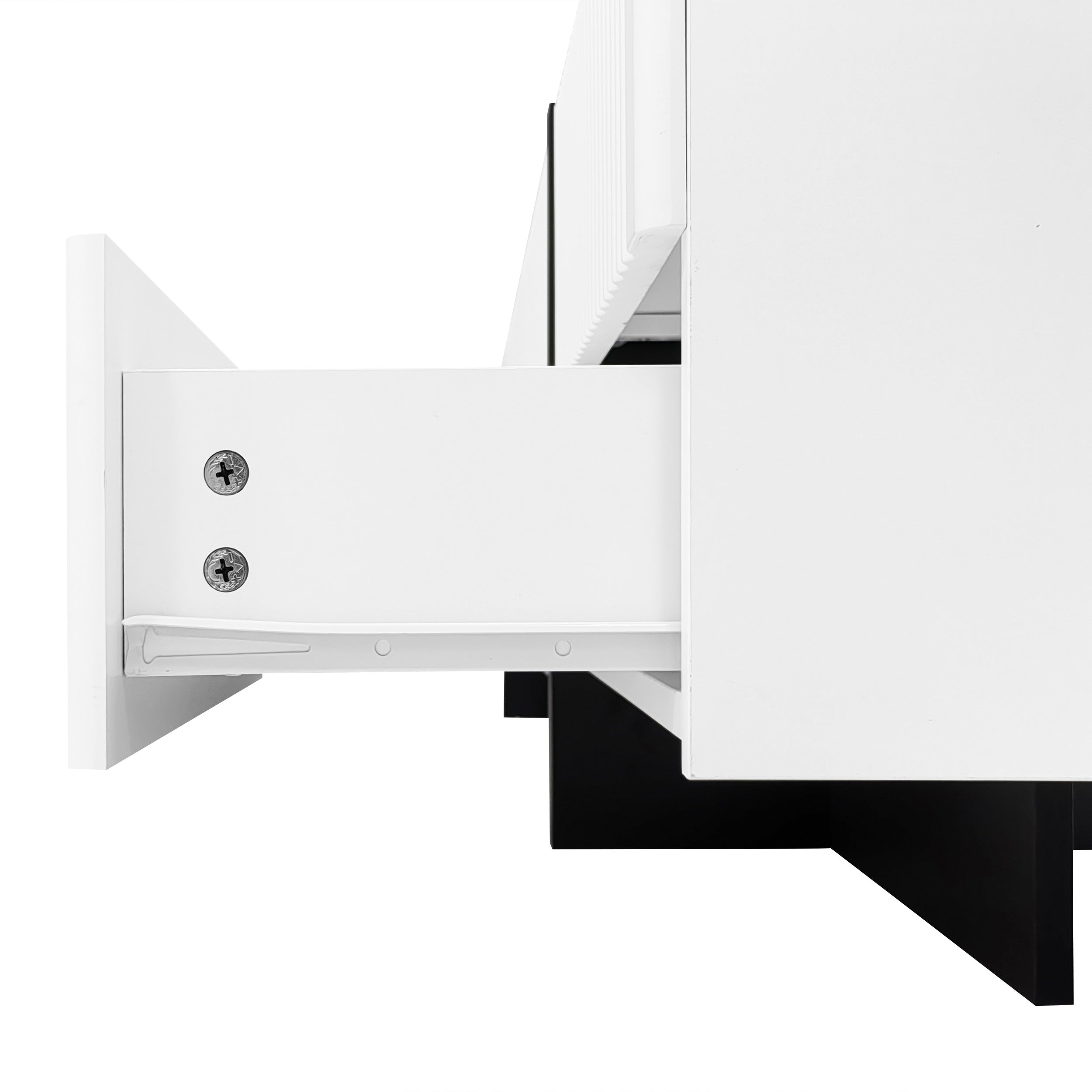 [variant:GA0014S] Modern TV Stand with 3 Doors and 2 Drawers – Black and White image 17