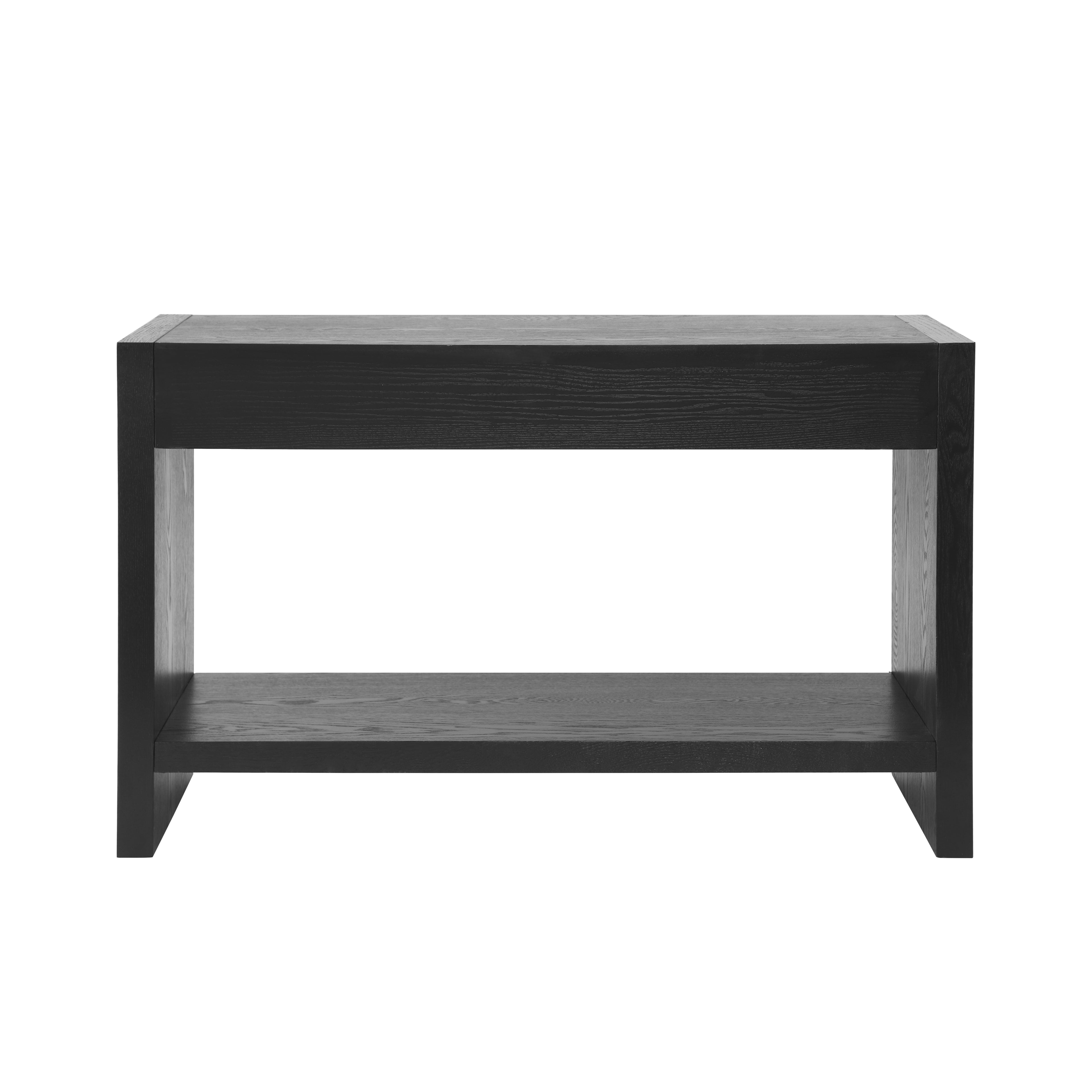 Farmhouse Console Table with Drawers & Storage Shelf — [variant:N876P351923B] Black image 8