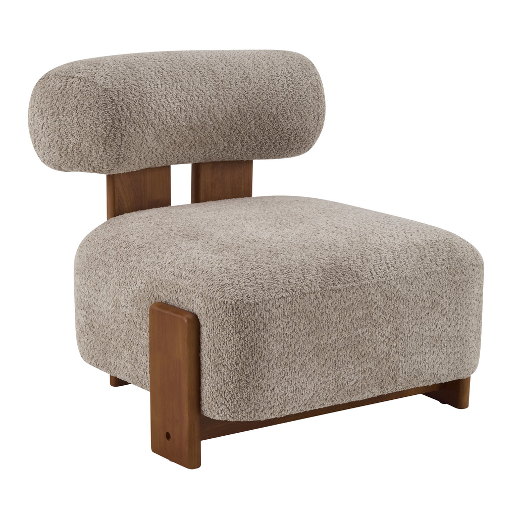 Modern Bouclé Lounge Chair — [variant:N913P495894R] Brown,Walnut image 4