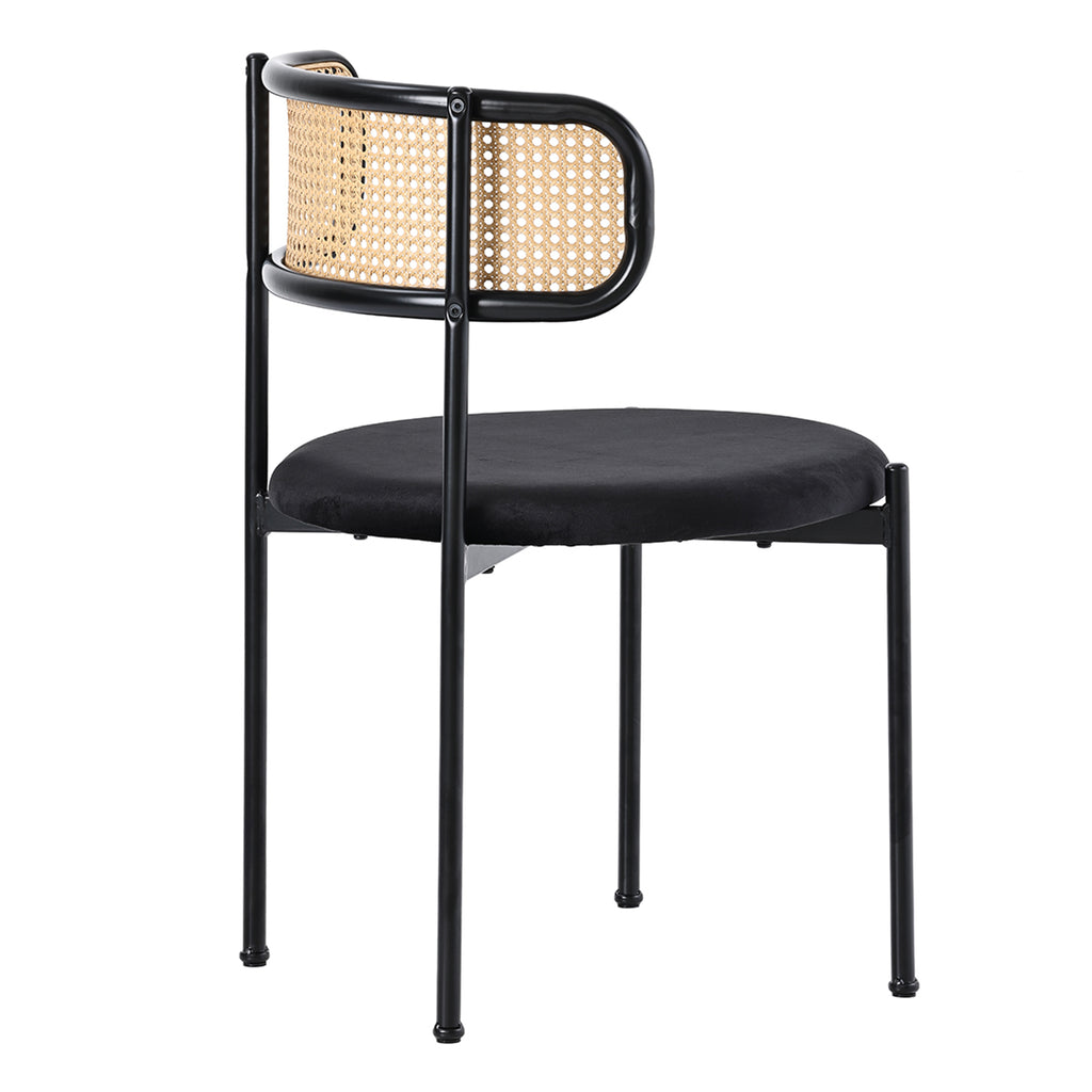 [variant:N859P374642S] Set of 4 Modern Black Velvet Dining Chairs image 11