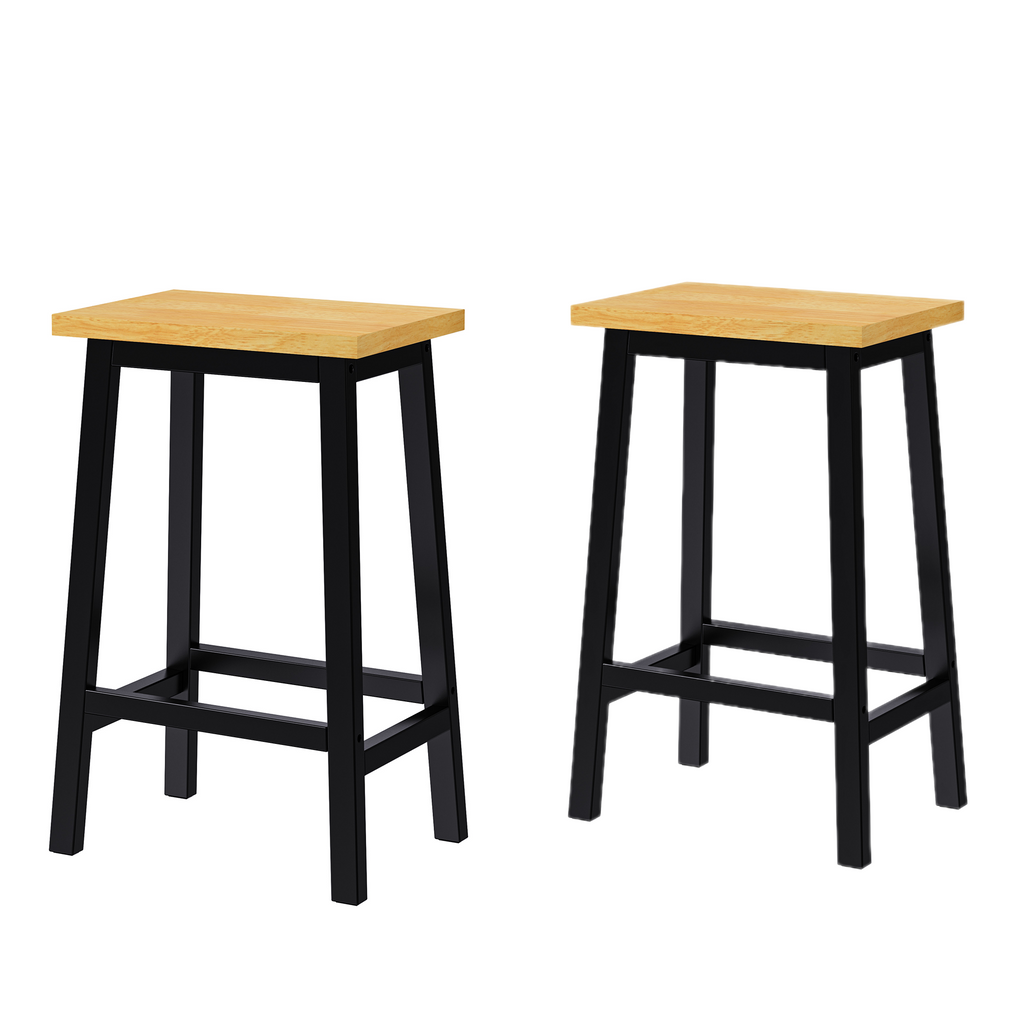 [variant:N853P388050B] Set of 2 Farmhouse Counter Stools – Black image 2