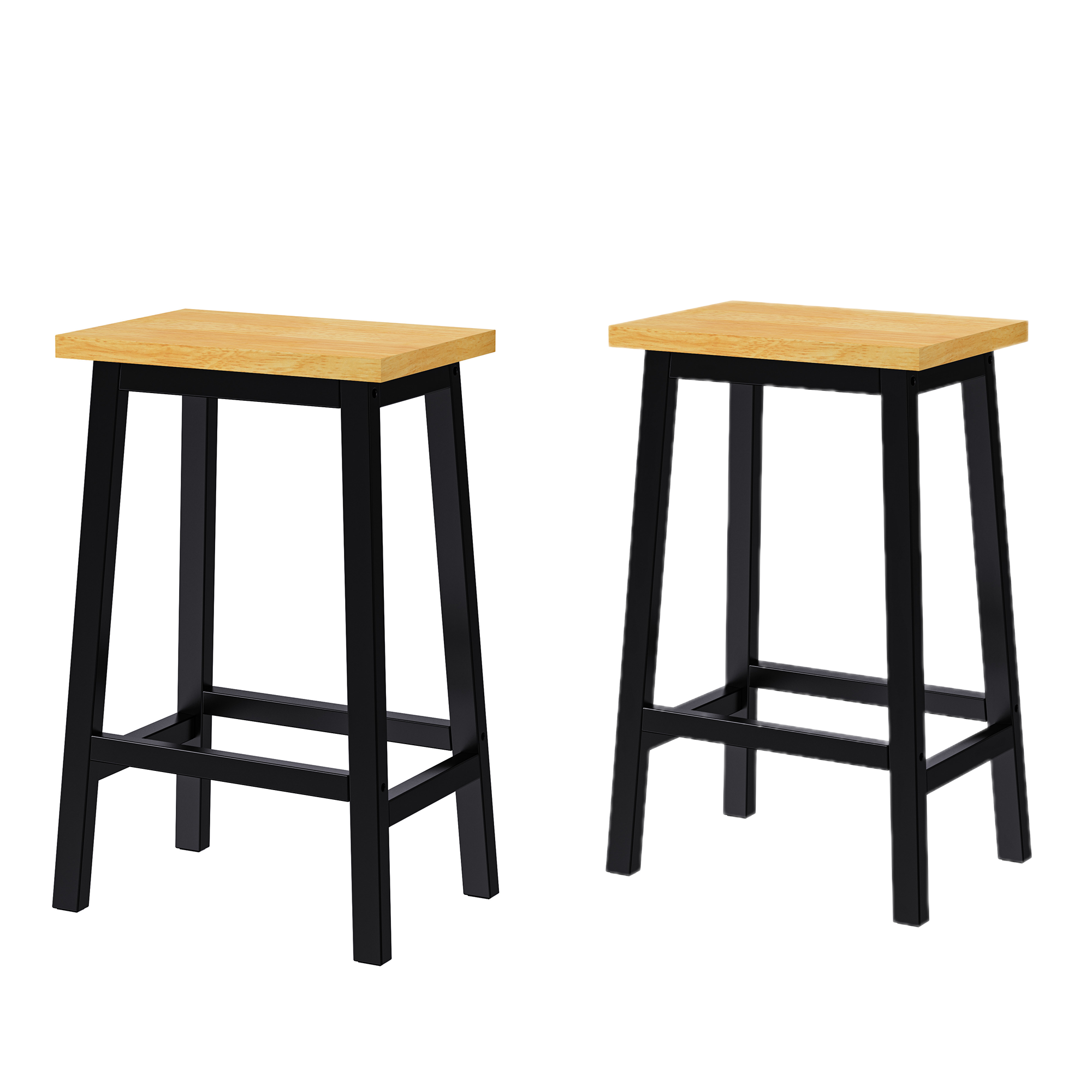 [variant:N853P388050B] Set of 2 Farmhouse Counter Stools – Black image 2