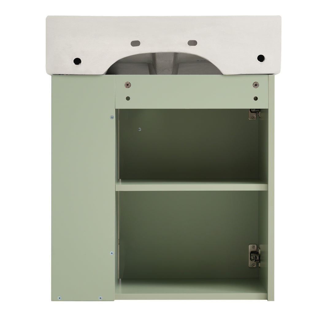 [variant:N729P170388F] Floating Bathroom Vanity with Ceramic Basin – 21.6-Inch, Green image 15