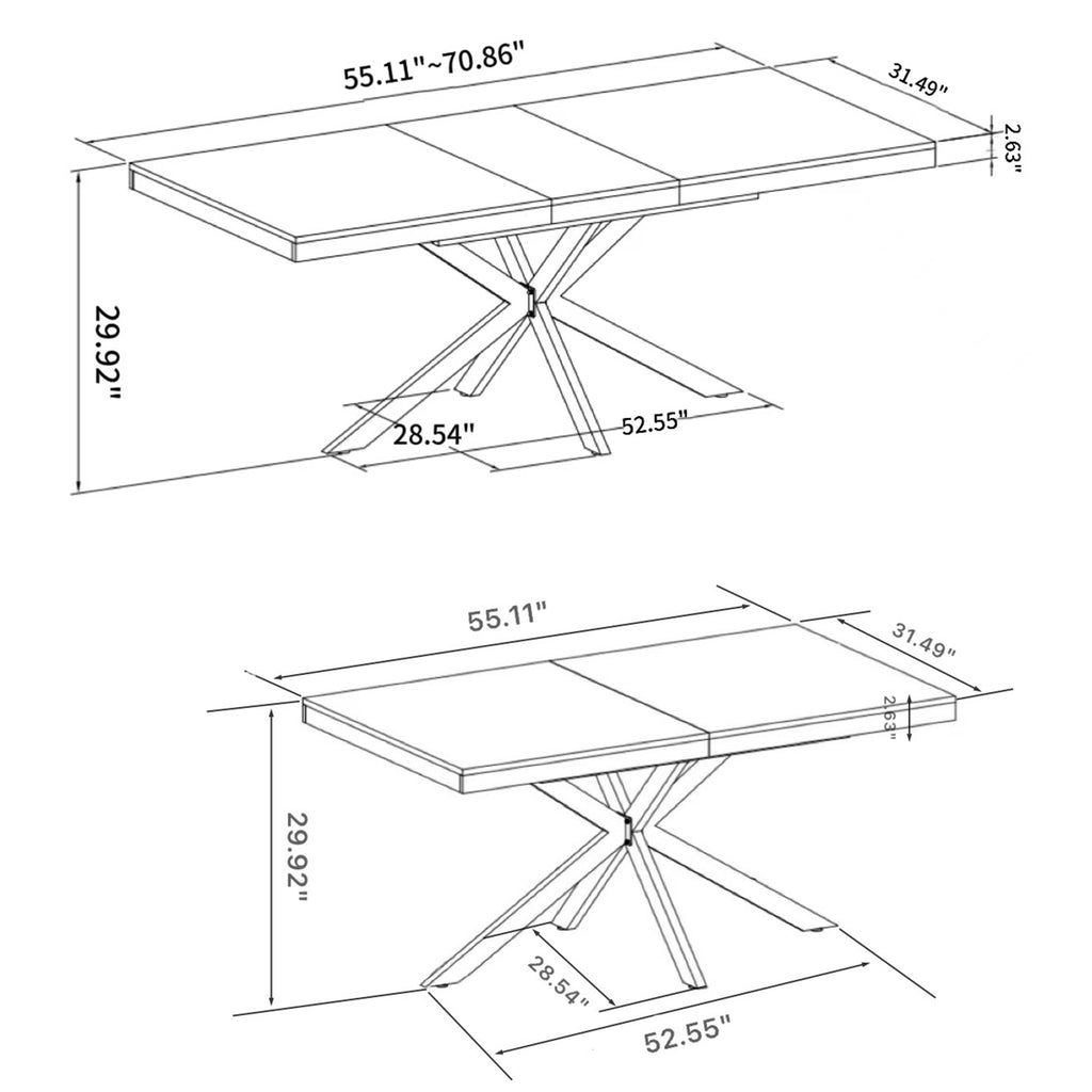 Extendable Dining Table with Hidden Storage – 55–71 Inch — [variant:W3679P437342] Gray image 7
