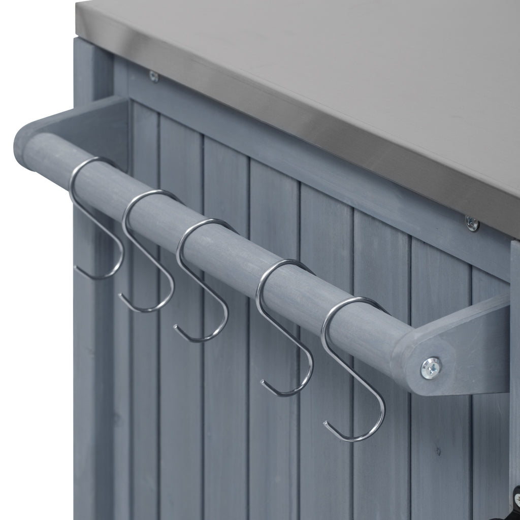 [variant:N853P386132G] Outdoor Grill Cart for 21–22-Inch Kamado Grills – Gray and Blue, 66.5-Inch image 49