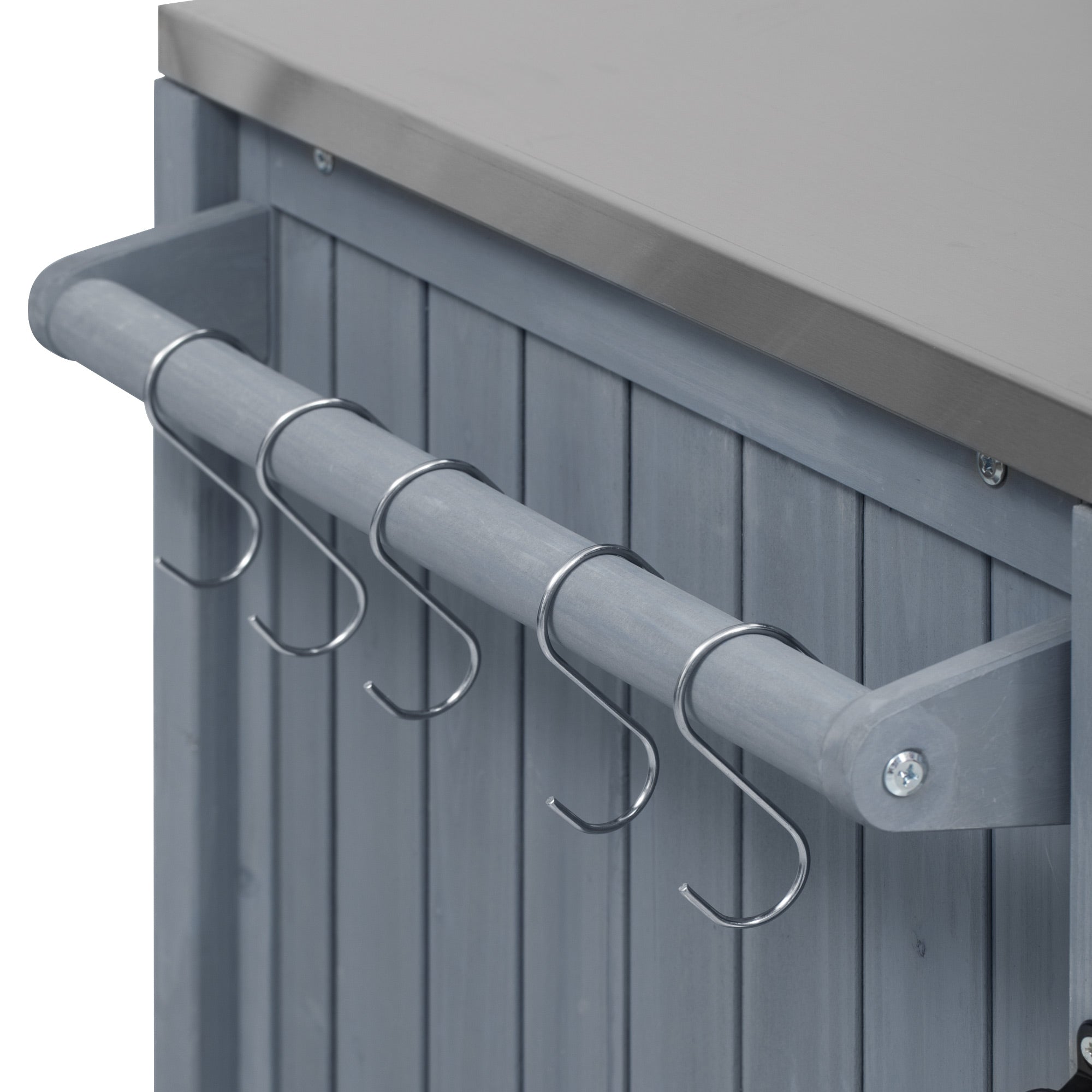 [variant:N853P386132G] Outdoor Grill Cart for 21–22-Inch Kamado Grills – Gray and Blue, 66.5-Inch image 49
