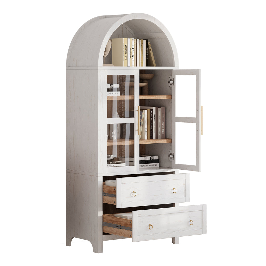 [variant:N853P387781W] Arched Glass-Door Pantry Cabinet – 71-Inch image 31