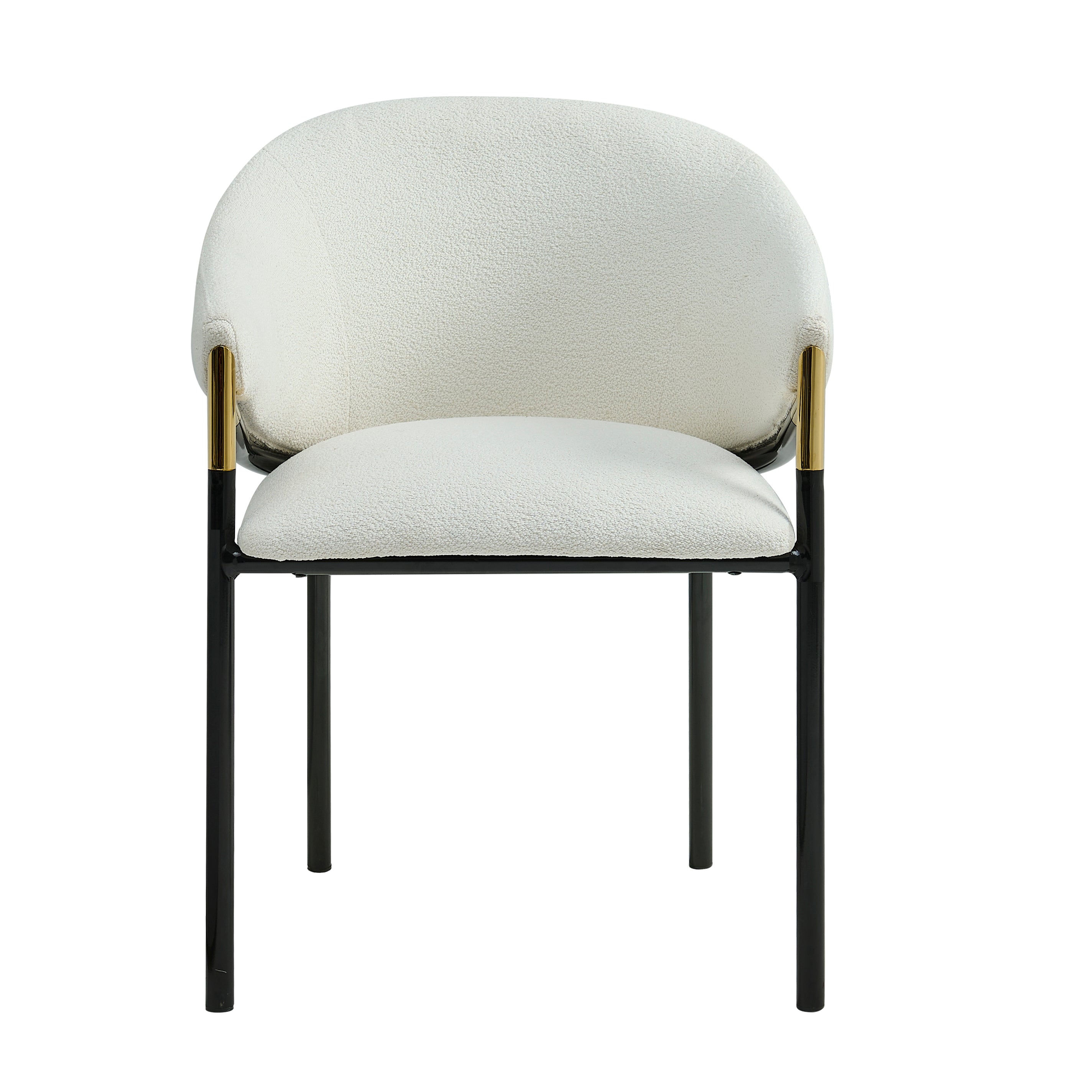 [variant:N876P313041A-2] Set of 4 Mid-Century Upholstered Dining Chairs – White image 3