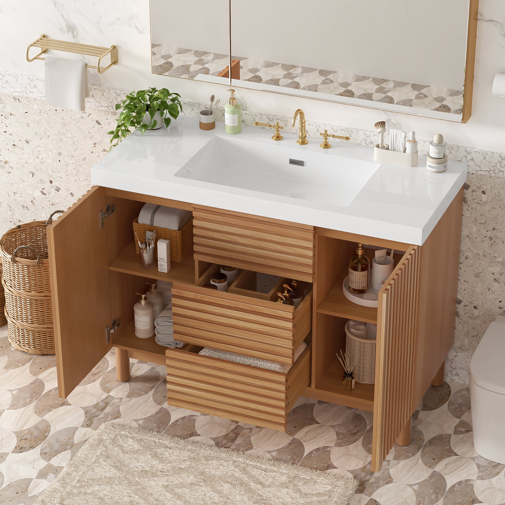 [variant:N729P000036N] Bathroom Vanity with SMC Sink – 47.2-Inch image 12