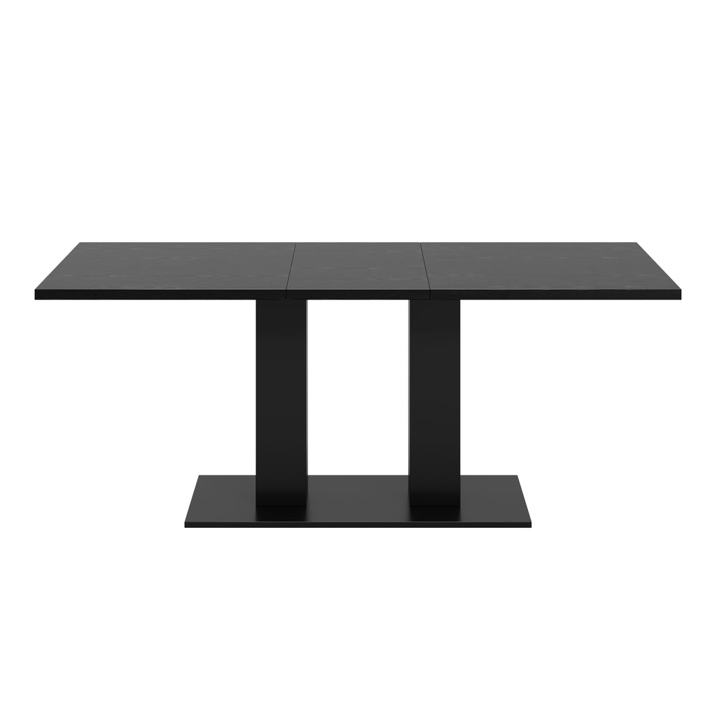 White Marble-Look Dining Table – 71-Inch — [variant:N859P472973S] Black image 11