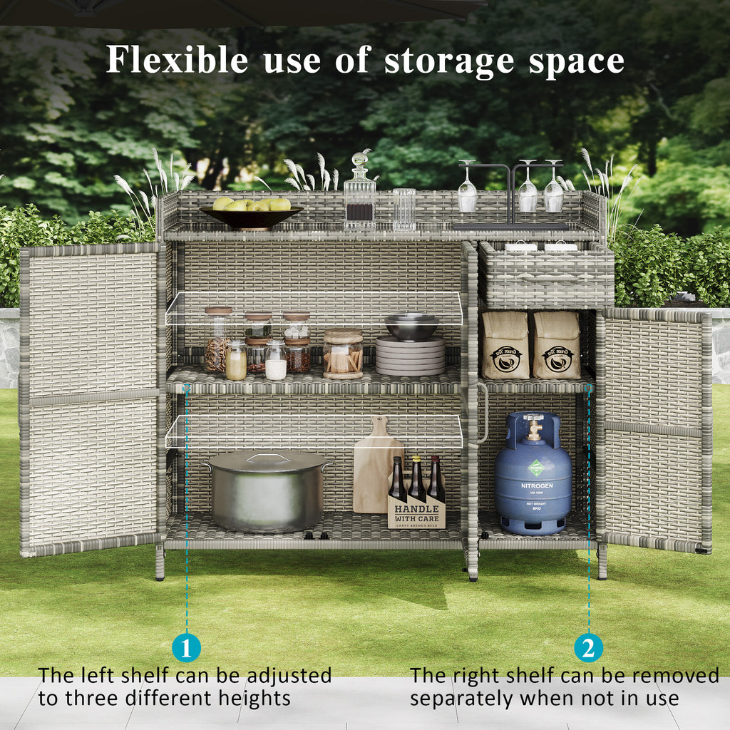 [variant:N853P387142G] Wicker Outdoor Storage Bar Cabinet – 47.5-Inch image 15