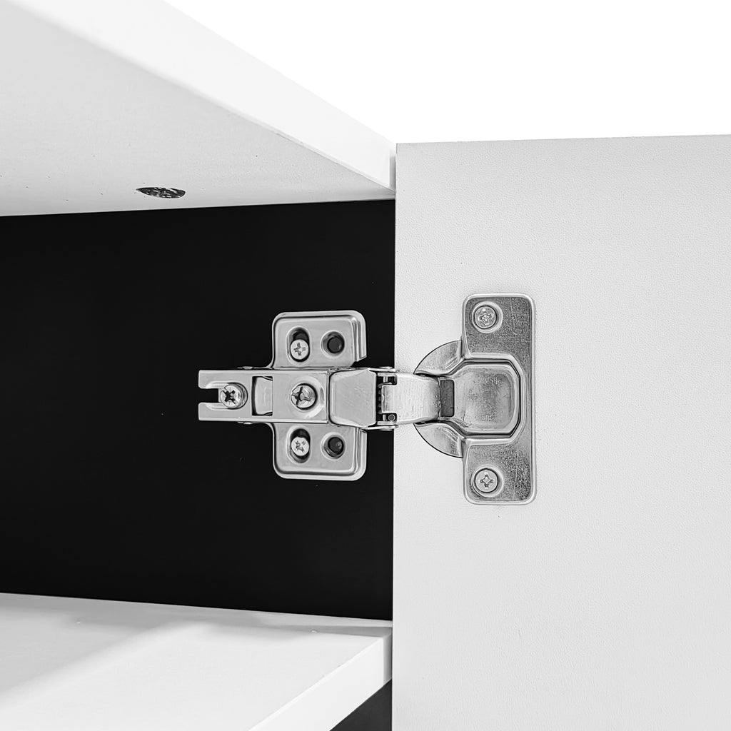 [variant:GA0014S] Modern TV Stand with 3 Doors and 2 Drawers – Black and White image 14