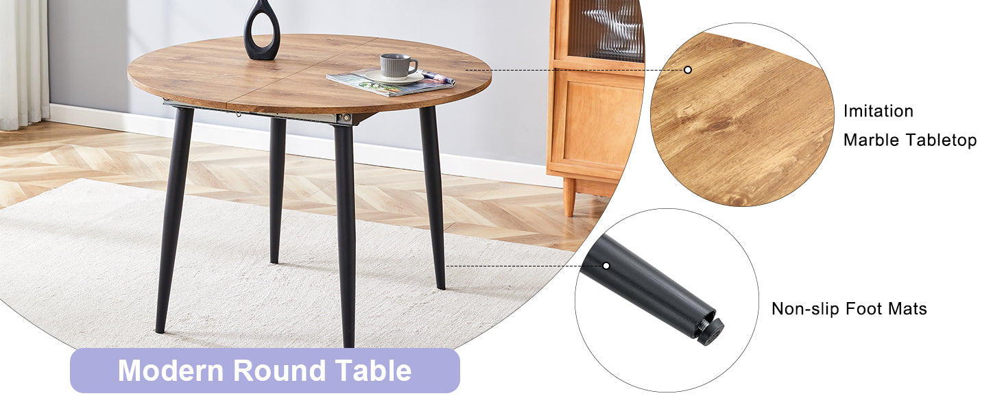 [variant:W3806S00005] Extendable Wood-Look Dining Table image 16