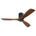 [variant:W5691P514531] Matte Black Solid Wood Ceiling Fan without Light – 52-Inch image 1