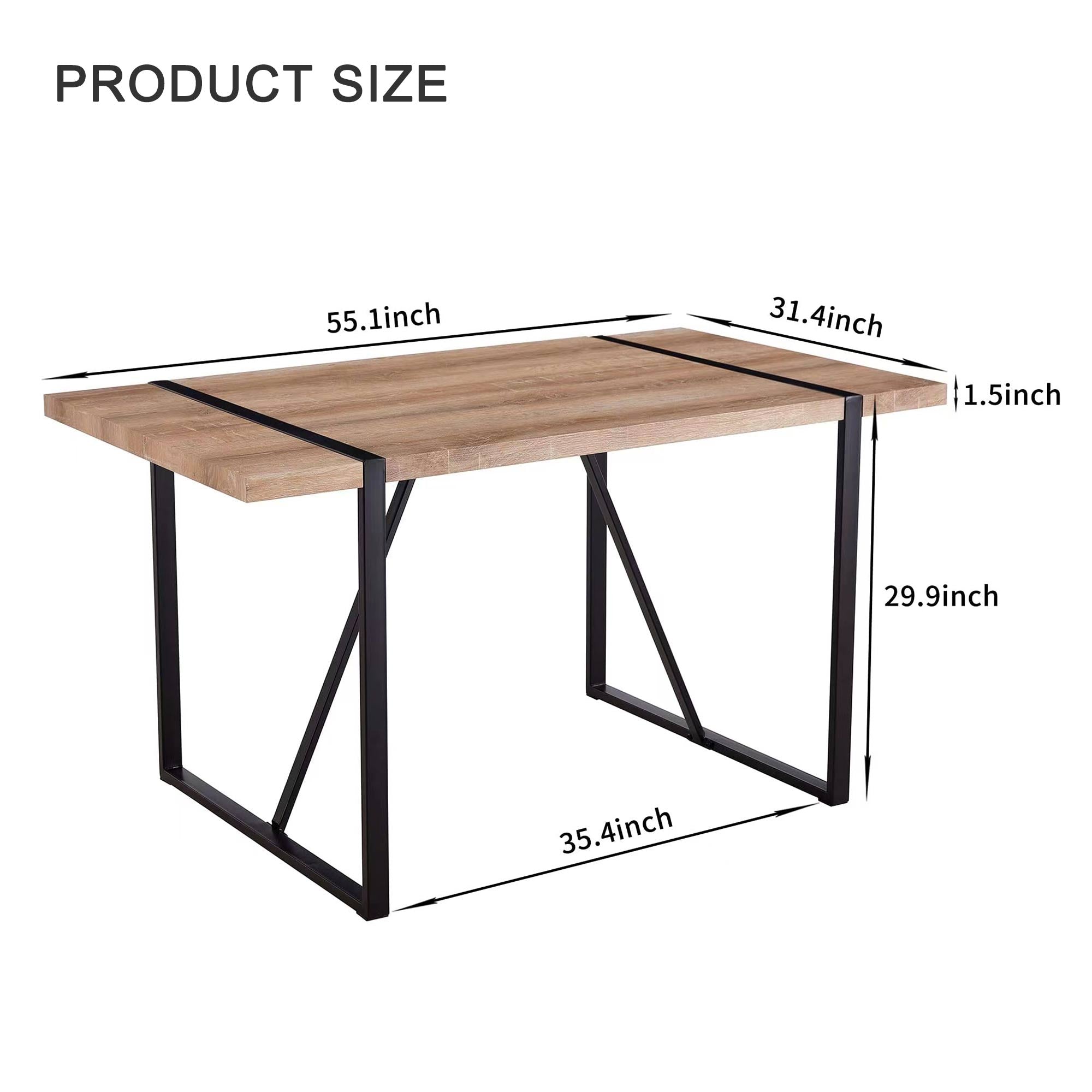 [variant:W3806P405273] Wood-Grain Dining Table – 55-Inch image 4
