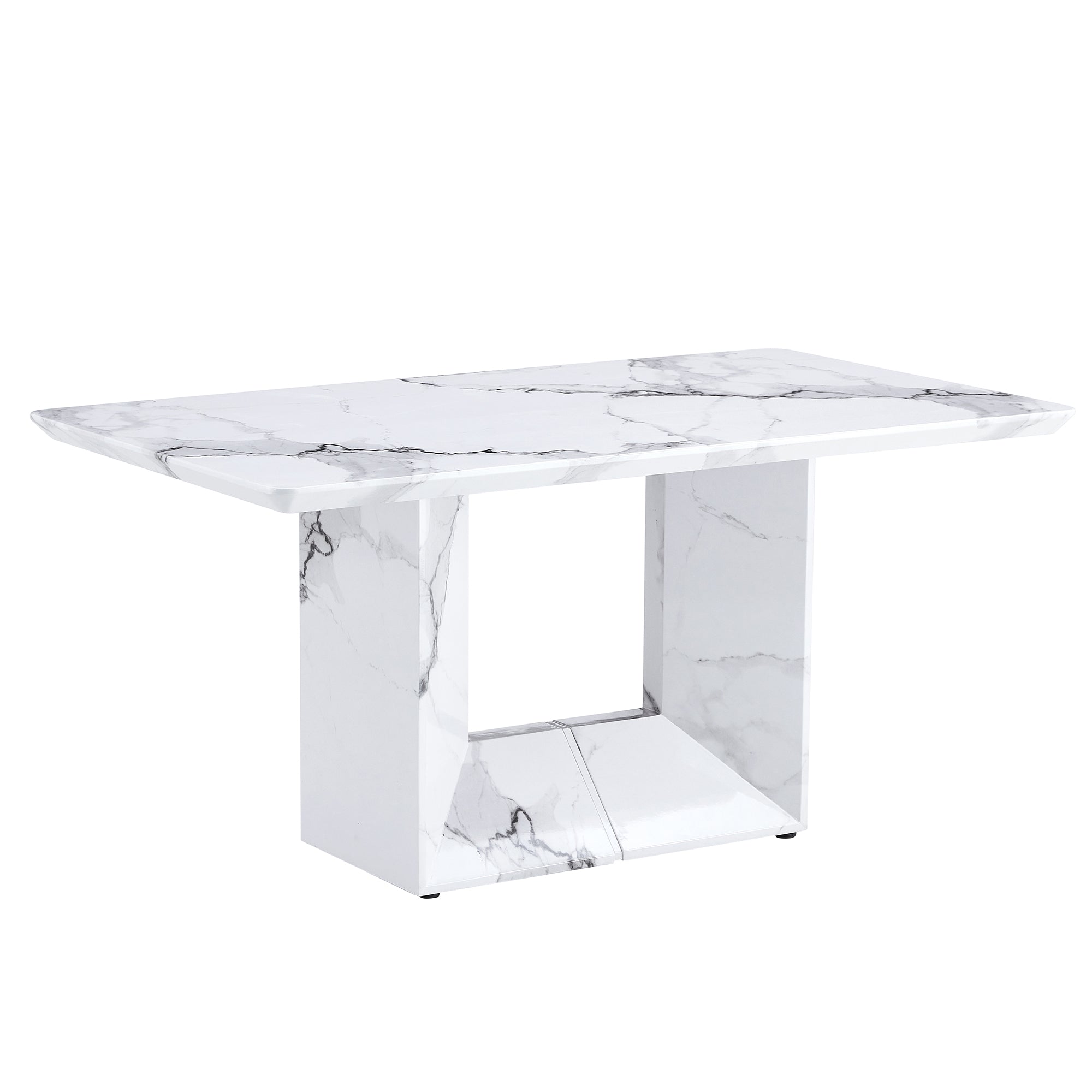 [variant:W3806S00015] White Marble-Look Dining Table image 20