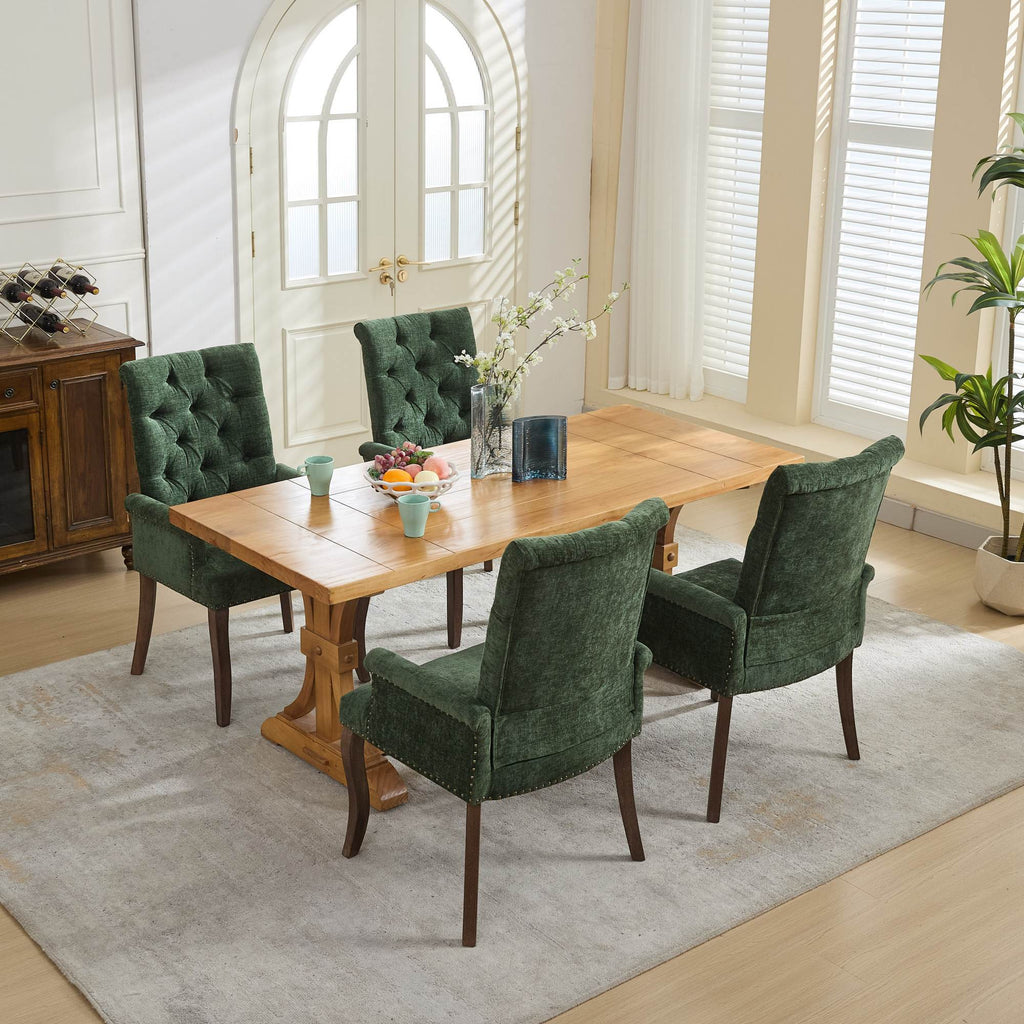 [variant:W5755P503872] Tufted Chenille Dining Armchair – Olive Green image 21