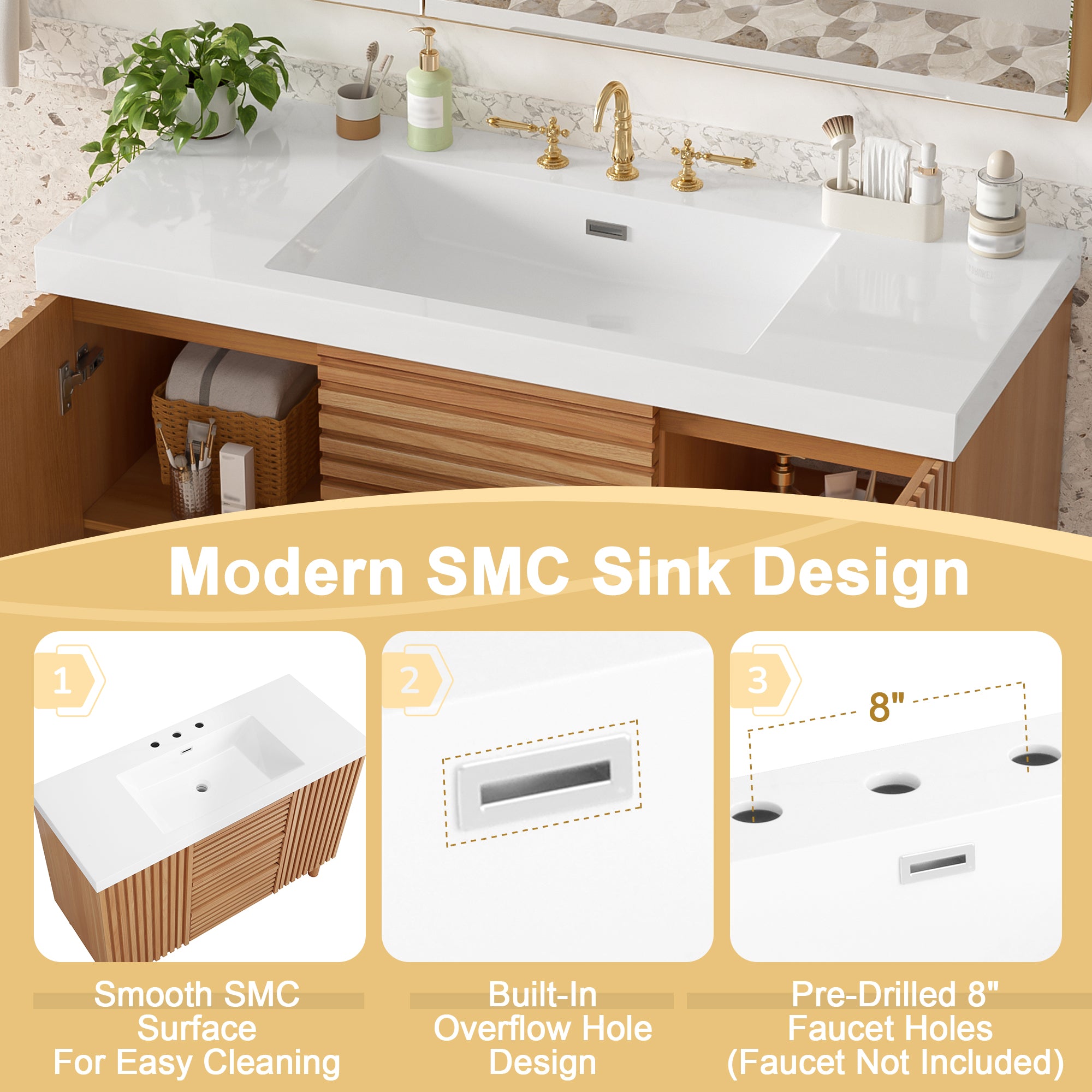 [variant:N729P000036N] Bathroom Vanity with SMC Sink – 47.2-Inch image 16