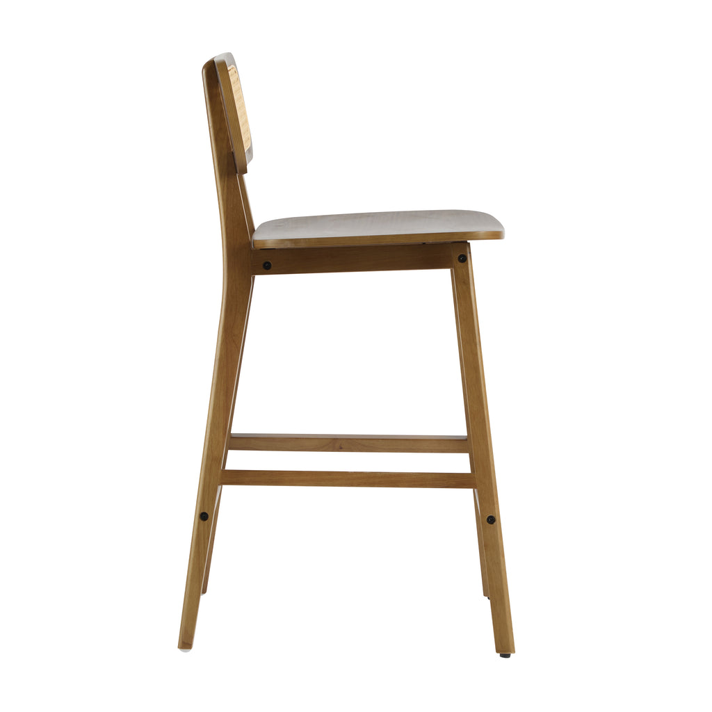 Walnut Rattan Counter Stools – Set of 2 or 4 — [variant:N897P439500W-S4] Walnut – N897P439500W-S4 image 7