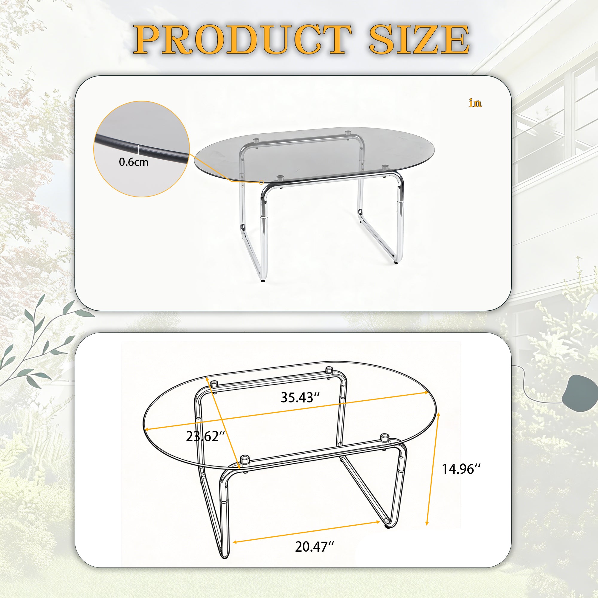 Curved Tempered-Glass Coffee Table — [variant:W3738P499158] Grey image 6