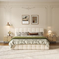 [variant:HS451572AAK] Queen Hydraulic Lift Storage Bed – Cream White image 1