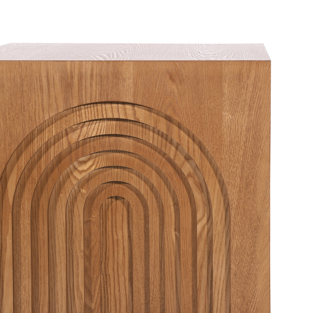 Round Wood End Table — [variant:N876P386371D] Natural & Light Brown image 5