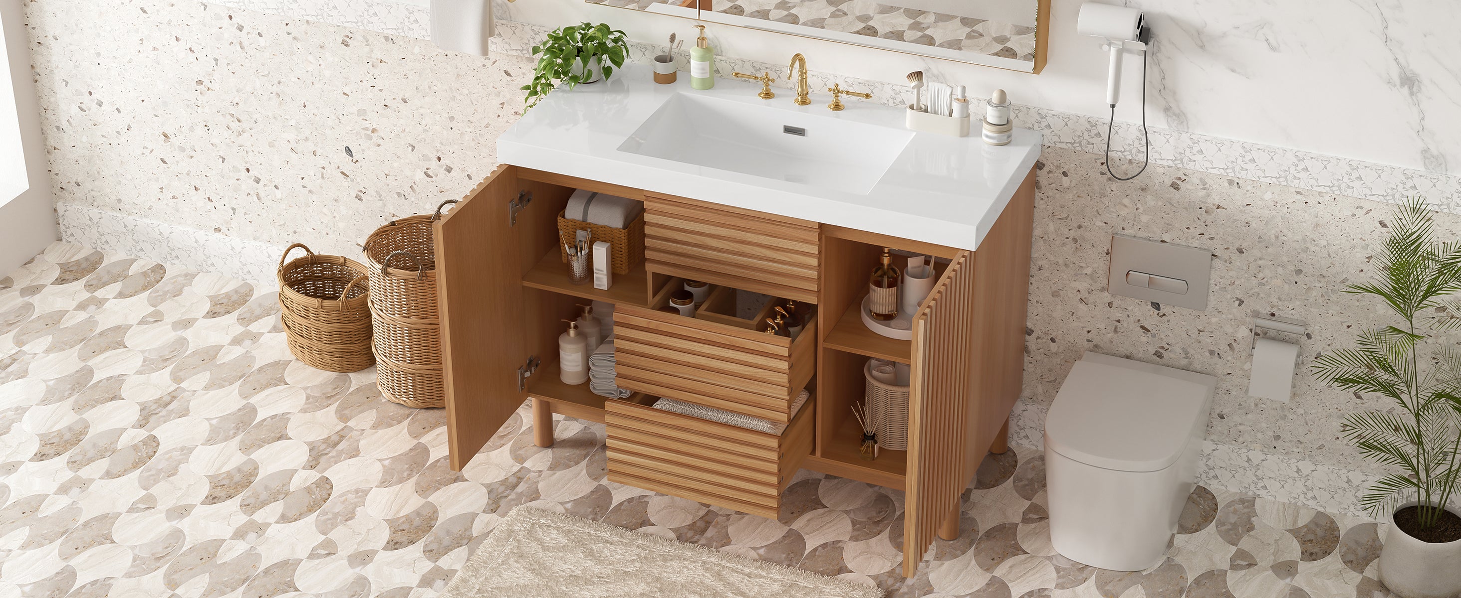 [variant:N729P000036N] Bathroom Vanity with SMC Sink – 47.2-Inch image 26