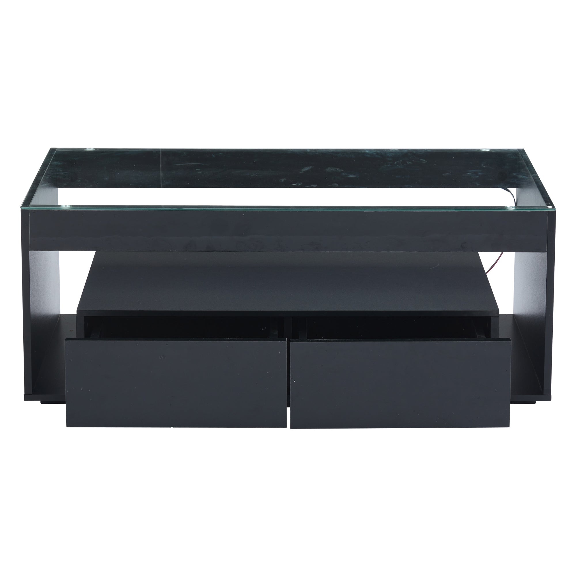 [variant:N892P428787B] High-Gloss LED Coffee Table with Glass Top and Drawers image 52