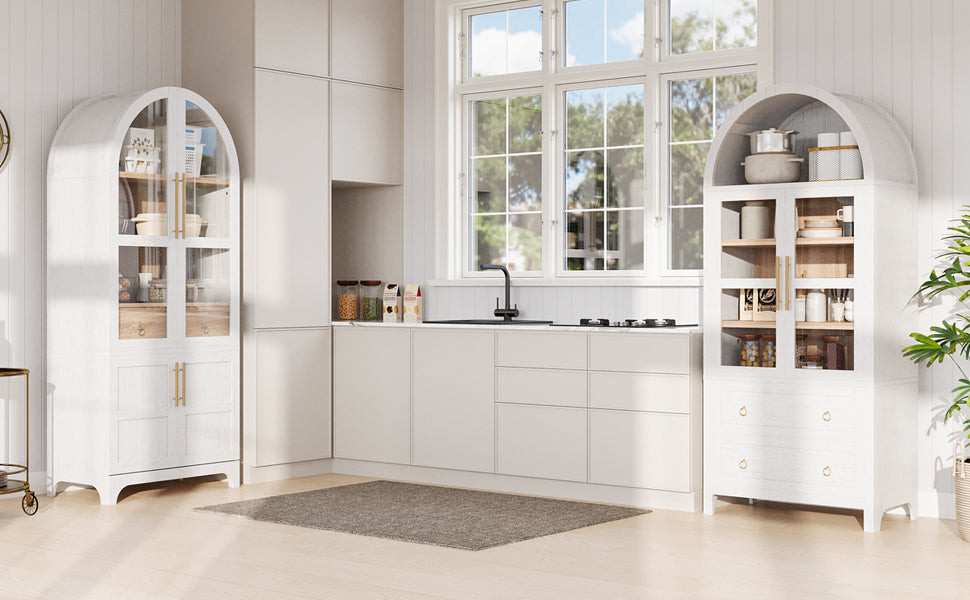 [variant:N853P387781W] Arched Glass-Door Pantry Cabinet – 71-Inch image 20