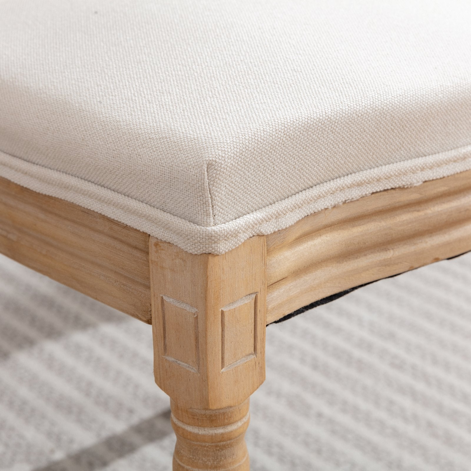 [variant:W5755P474629] Set of 2 French-Style Solid Wood Dining Chairs – Beige image 10