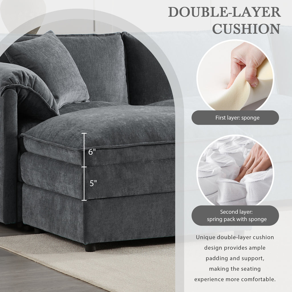 [variant:N851S8687B] 103-Inch Chenille L-Shaped Sectional Sofa with Ottoman image 5
