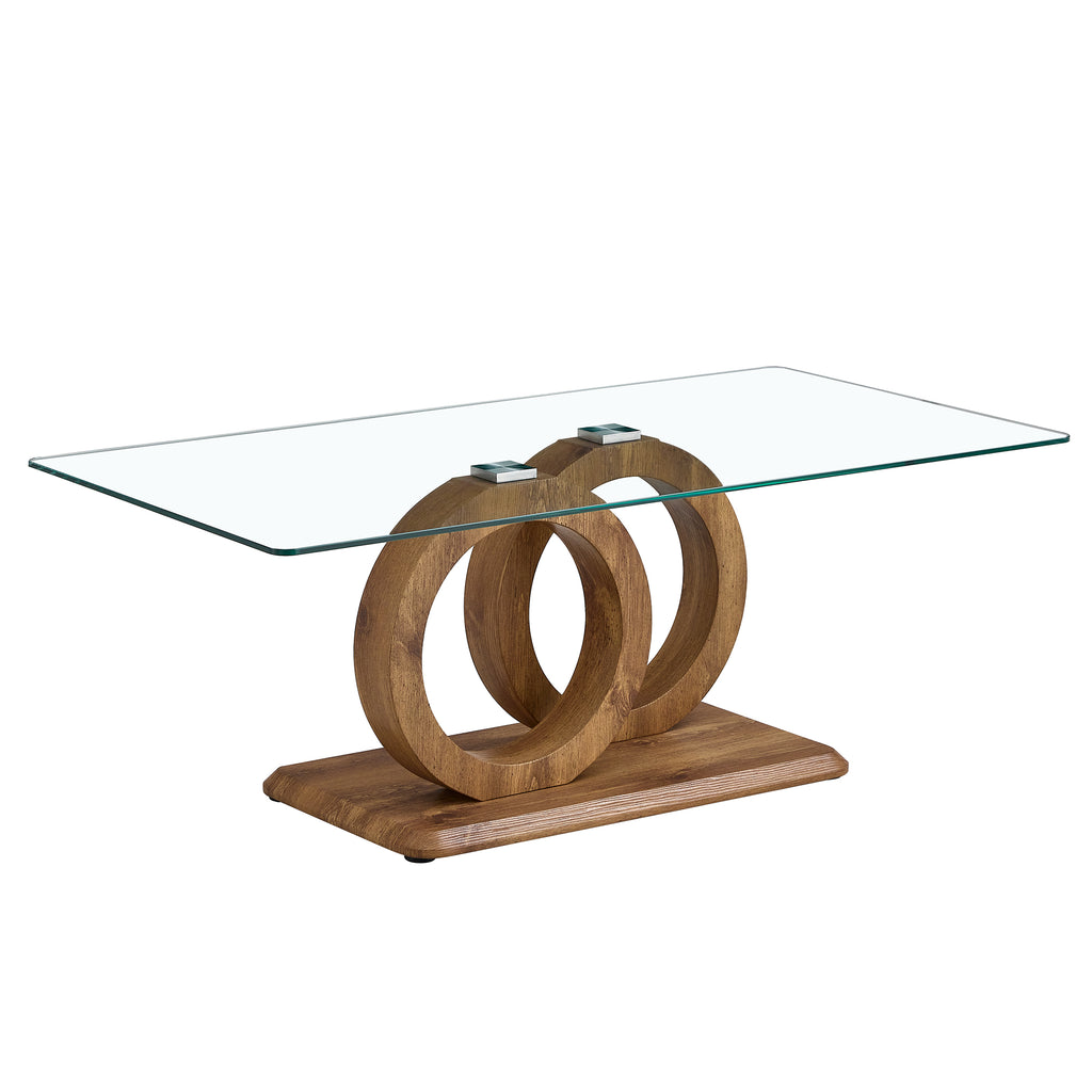 [variant:W3806P439658] Double-Ring Glass Coffee Table image 26