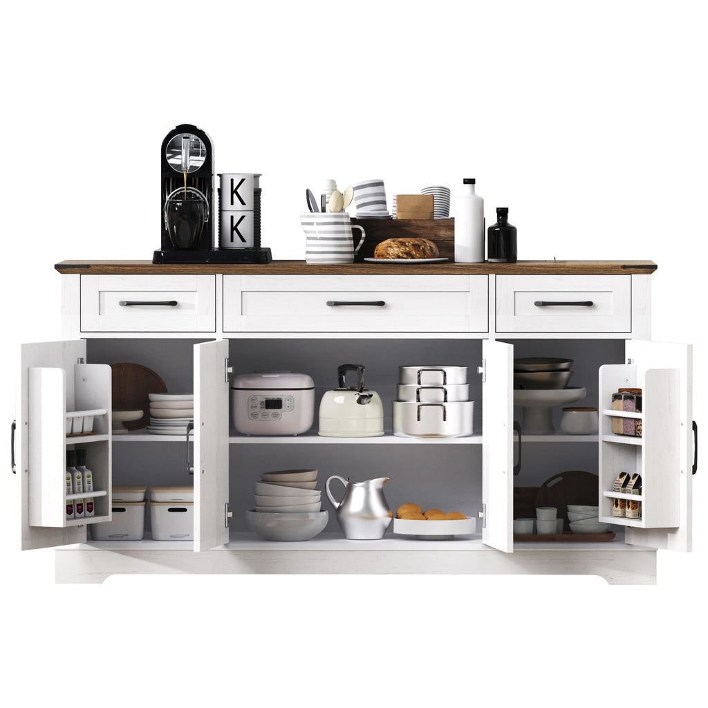 [variant:N853P444963W] 55-Inch Farmhouse Buffet Cabinet with Drawers image 30