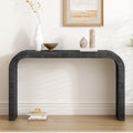 [variant:N851P415011B] Curved-Edge Pine Veneer Console Table – 52-Inch – Black image 1