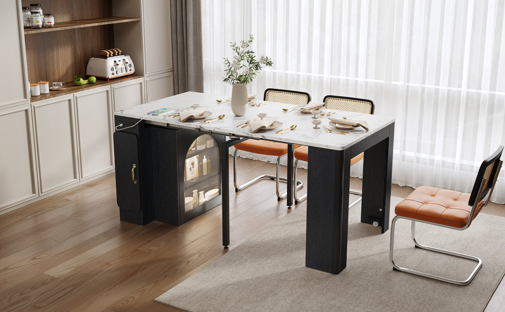 [variant:XW000024AAB-CA] Rolling Kitchen Island with Extendable Dining Table image 4