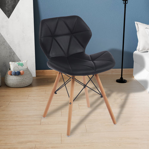 Set of 2 Modern PU Leather Dining Chairs — [variant:W3738P431268] Black image 2